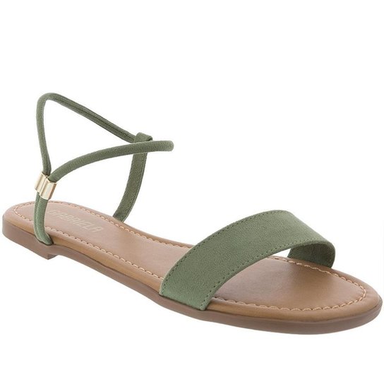 Sandália Rasteira Gabriela Metalizada Com Textura Feminina - Verde Menor preço em Sandália Rasteira Gabriela Metalizada Com Textura Feminina - Verde