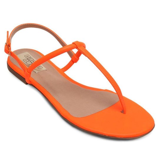 Sandália Rasteira Sense Fit VA19-14101 - Laranja