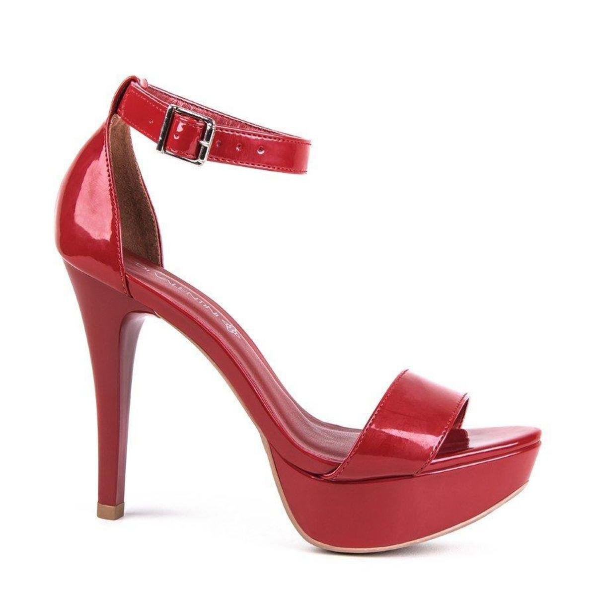 sandalia vermelha verniz