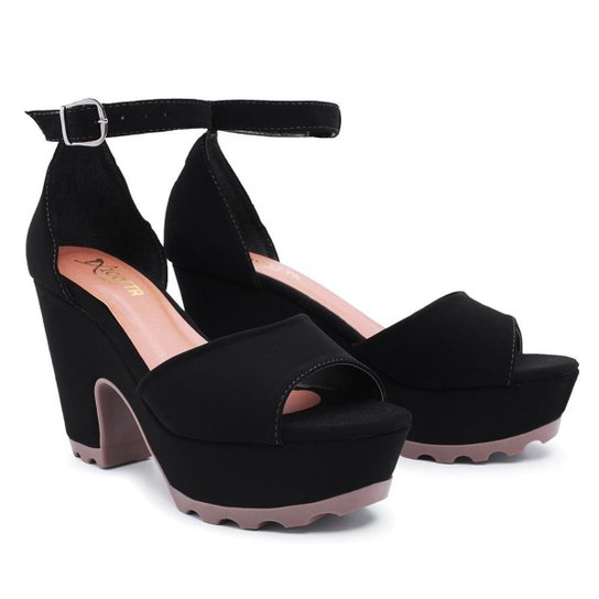 Sandalia Salto Alto Sapato Feminino Solado Grosso Meia Pata