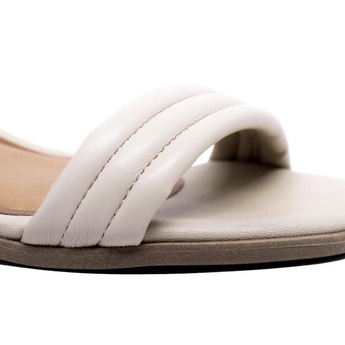 Sandalia Salto Quadrado Ramarim Feminino - Branco - Branco | Netshoes