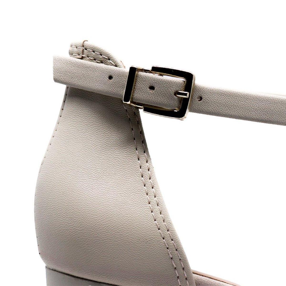 Sandalia Salto Quadrado Ramarim Feminino - Branco - Branco | Netshoes