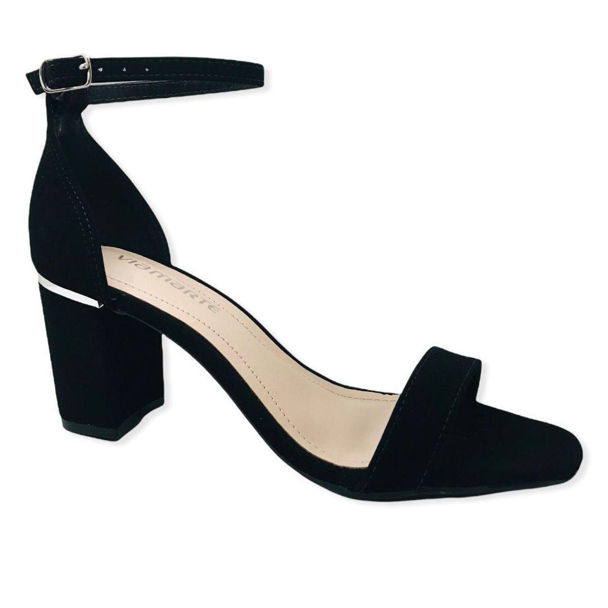 SANDALIA SALTO VIA MARTE 21-15902 PRETO - Preto | Netshoes