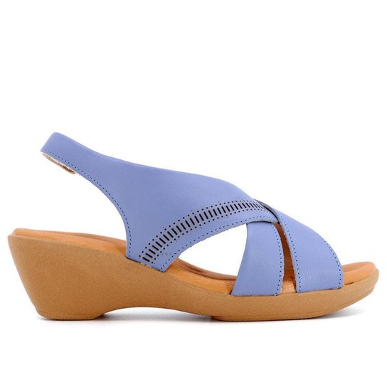 SANDALIA USAFLEX COURO COM LASER AI0206 - Azul Menor preço em SANDALIA USAFLEX COURO COM LASER AI0206 - Azul