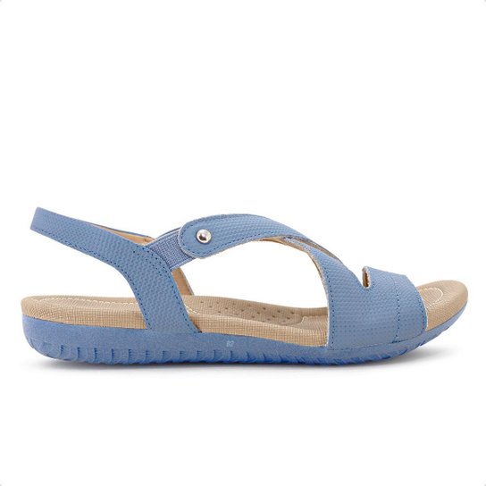 Sandália Usaflex Rasteira - Azul Claro Menor preço em Sandália Usaflex Rasteira - Azul Claro