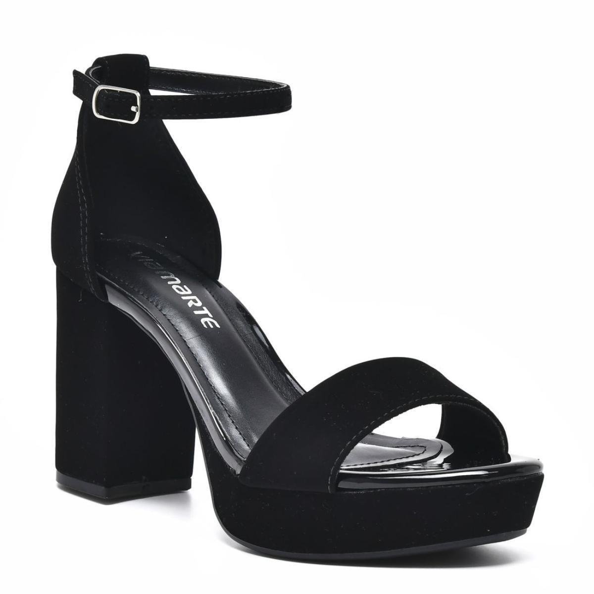 Sandalia Via Marte 23-14605-01 Salto Grosso Meia Pata Feminina Menor preço em Sandalia Via Marte 23-14605-01 Salto Grosso Meia Pata Feminina