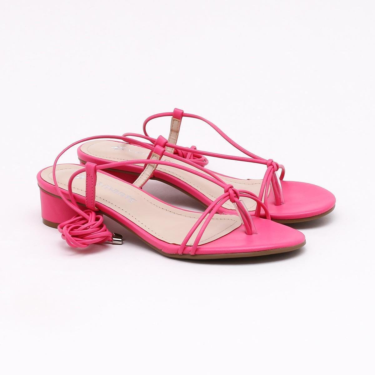 Sandália Via Marte Amarração Feminina - Rosa | Netshoes