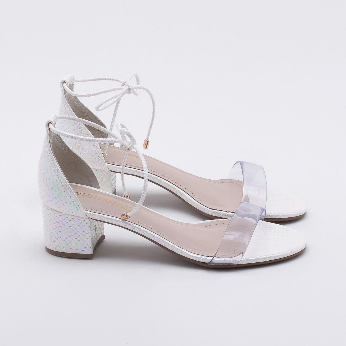 Sandália Via Marte Vinil - Branco | Netshoes