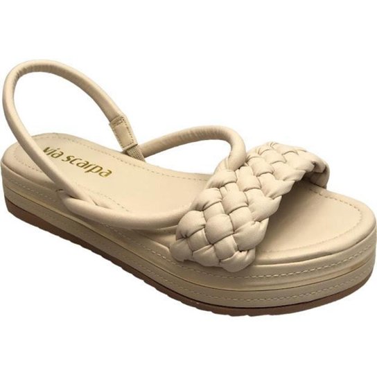 Sandália Via Scarpa Trançada - Branco Menor preço em Sandália Via Scarpa Trançada - Branco