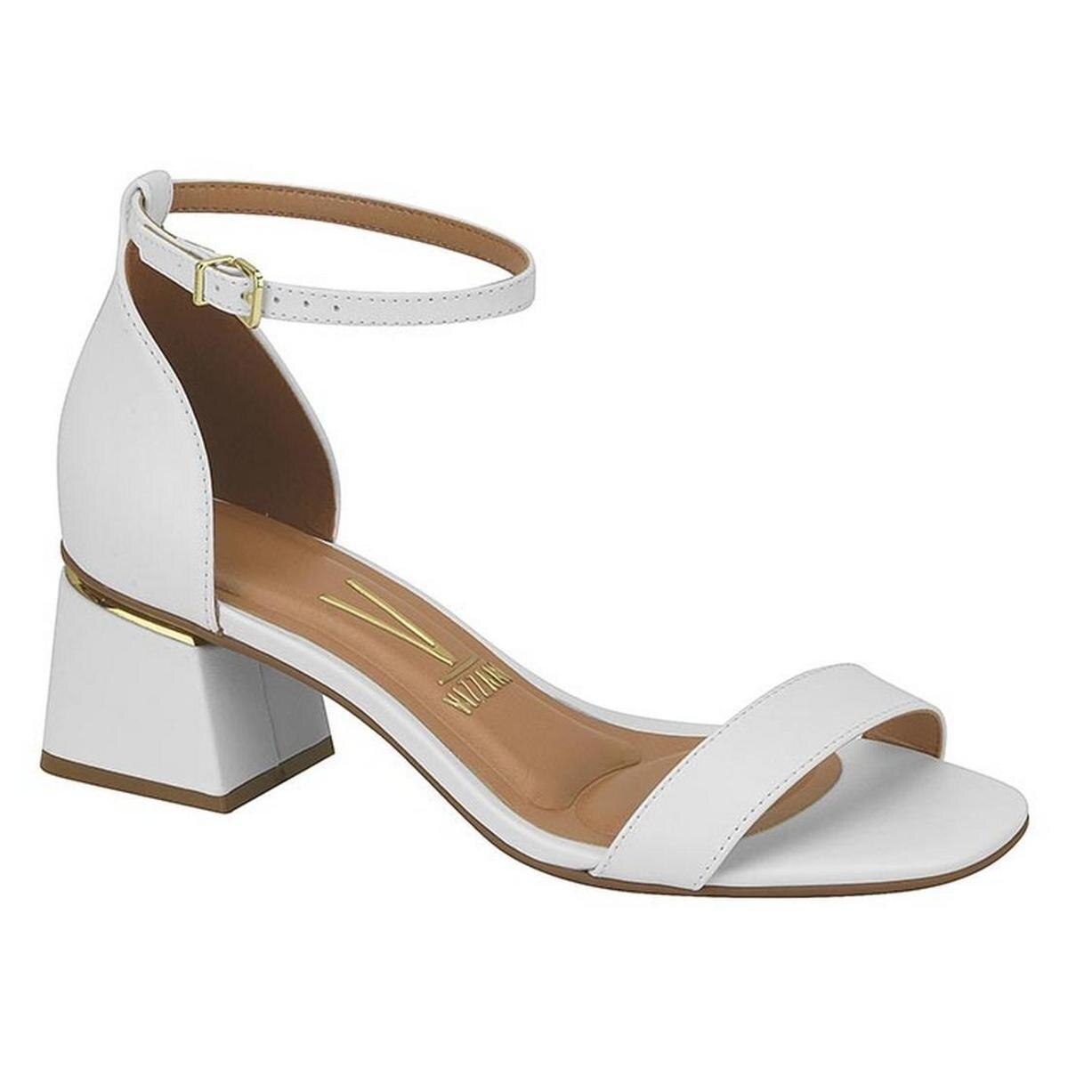 Sandália Vizzano 6428.141 Salto Grosso Fechada Atrás Branca - Branco |  Netshoes