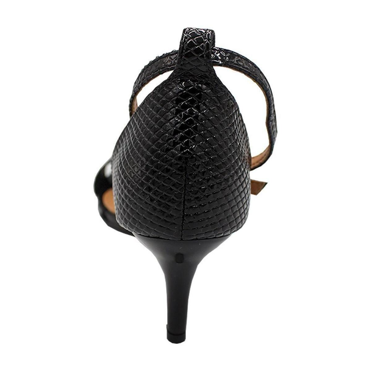 Sandália Vizzano Feminina Salto Agulha 6276.416 - Preto+Bege | Netshoes
