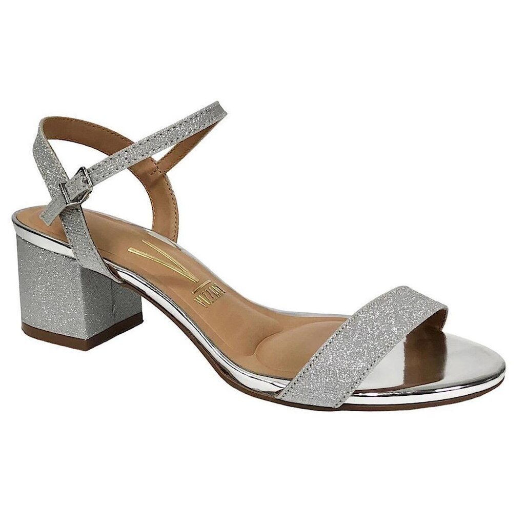 Sandália Vizzano Salto Bloco 6291.900 Prata Glitter