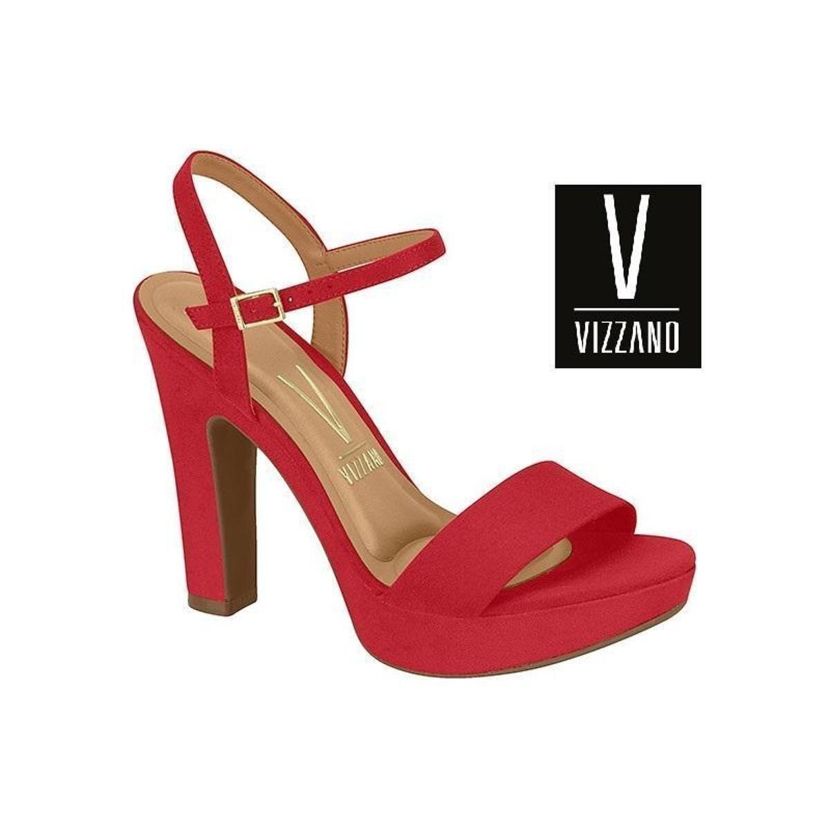 Sandália Vizzano Salto Grosso Meia Pata 6292.100 Feminina - Vermelho |  Netshoes