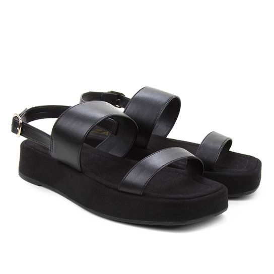 Sandália Zatz Flatform Básica Feminina - Preto Menor preço em Sandália Zatz Flatform Básica Feminina - Preto