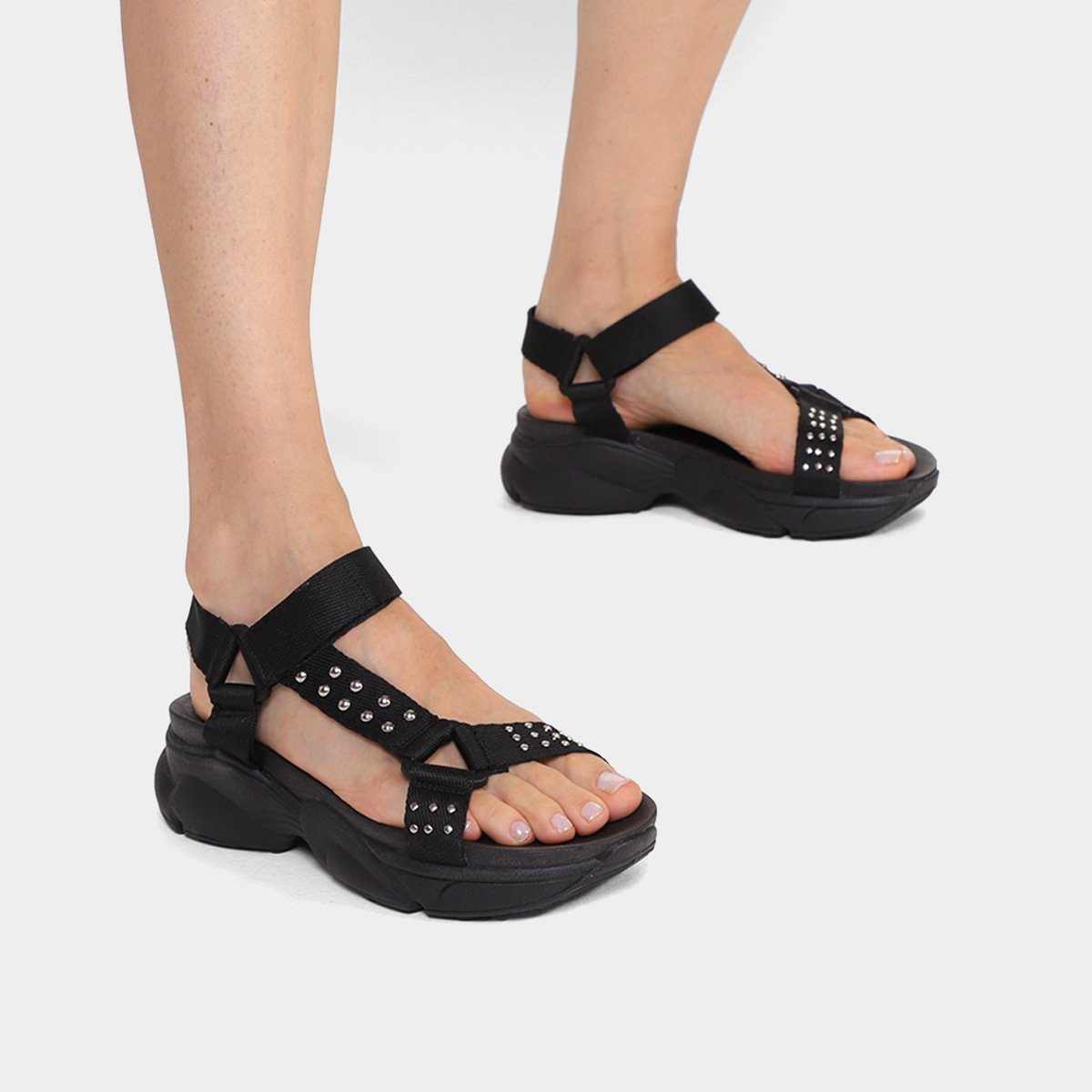 Sandália Zatz Flatform Strass Feminina - 1