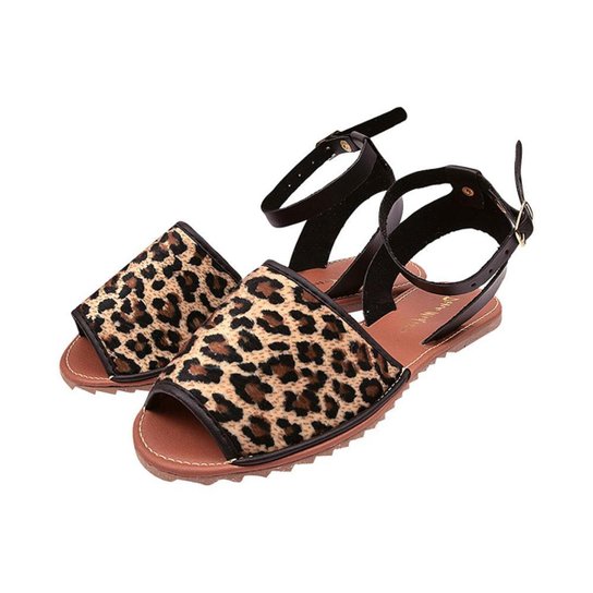 Sandalias Femininas Avarca Rasteira - Onça Menor preço em Sandalias Femininas Avarca Rasteira - Onça
