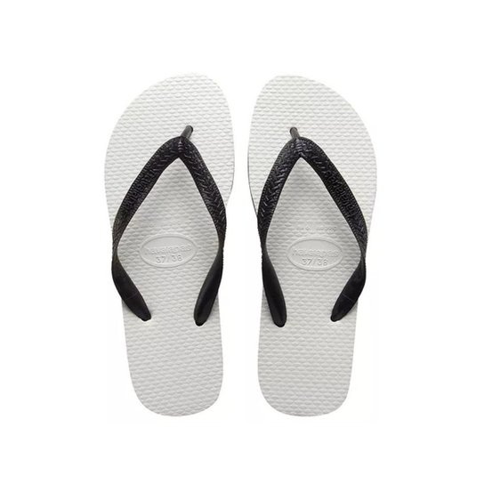 Sandálias Havaianas Tradicional - Preto+Branco Menor preço em Sandálias Havaianas Tradicional - Preto+Branco