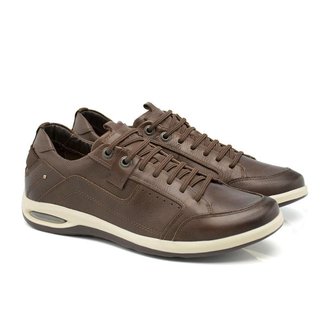 Sapatênis Air Aquus Ferricelli Couro Masculino Conforto Leve