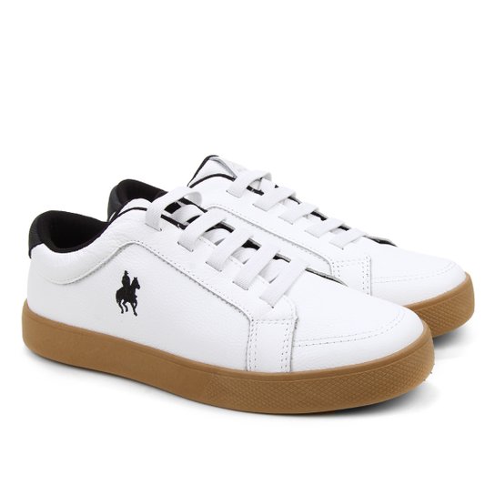 Sapatênis Black Horse Masculino - Branco+Preto Menor preço em Sapatênis Black Horse Masculino - Branco+Preto