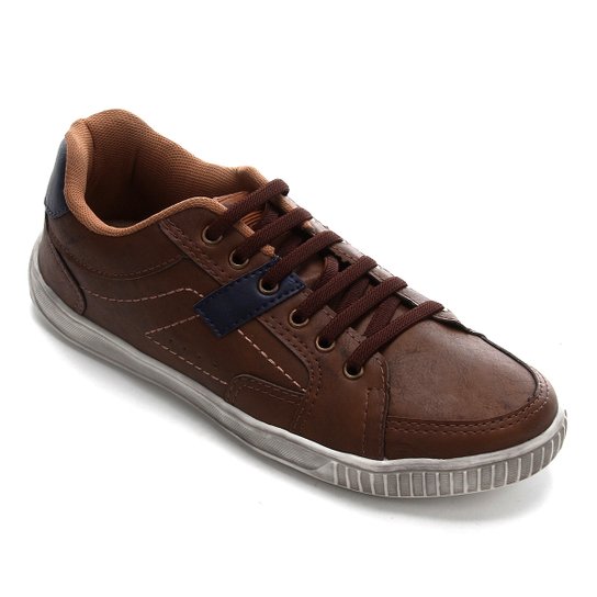 Sapatênis Burn Way Masculino - Caramelo Menor preço em Sapatênis Burn Way Masculino - Caramelo