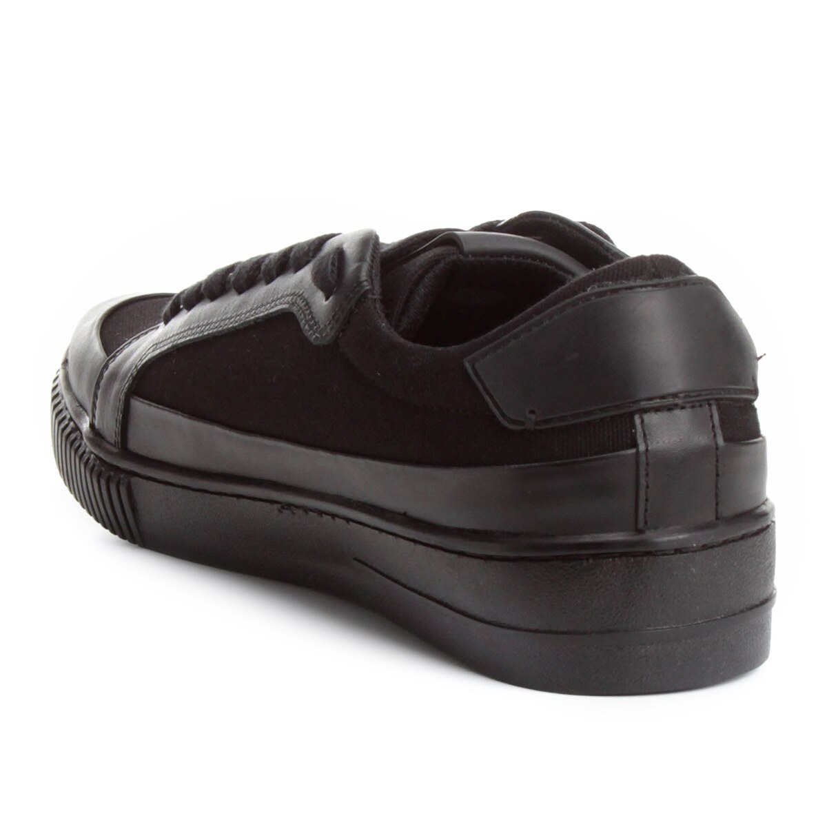 sapatênis couro calvin klein recortes preto