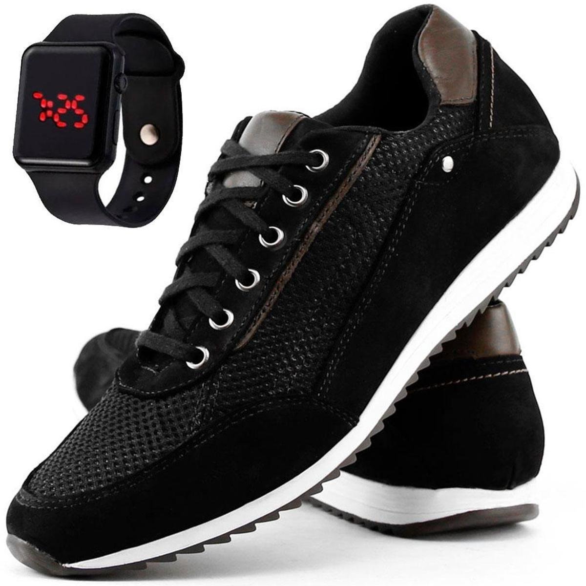 Sapatênis Casual Dhl + Relógio Digital Masculino Menor preço em Sapatênis Casual Dhl + Relógio Digital Masculino