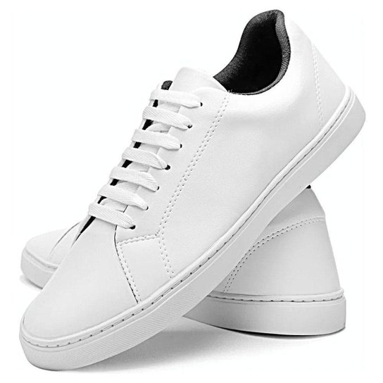 Sapatênis Casual Linha Esporte Fino Masculino Báscio - Branco Menor preço em Sapatênis Casual Linha Esporte Fino Masculino Báscio - Branco