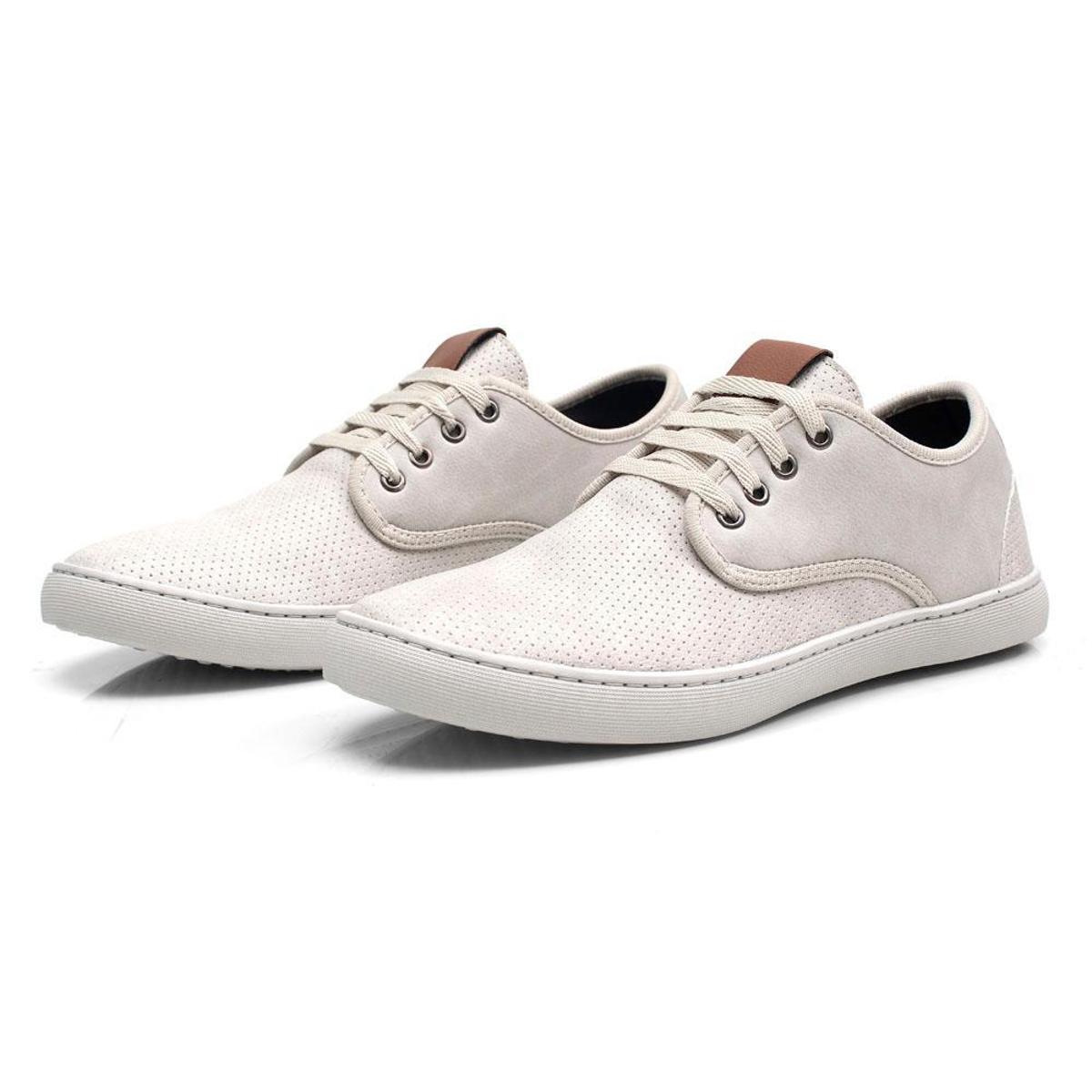 Sapatênis Casual Masculino Com Amarração Cadarço e Sola Costurada - Gelo |  Netshoes