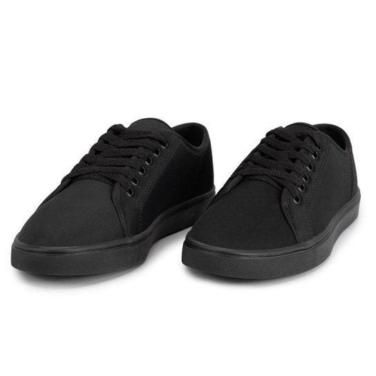 Sapatênis Casual Masculino de Tecido Lona Leve Costura lateral - Preto Menor preço em Sapatênis Casual Masculino de Tecido Lona Leve Costura lateral - Preto