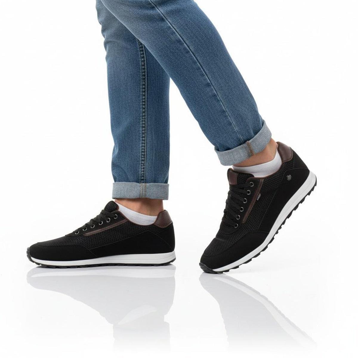 Sapatênis Casual SapatoFran Jogging Masculino - Preto | Netshoes