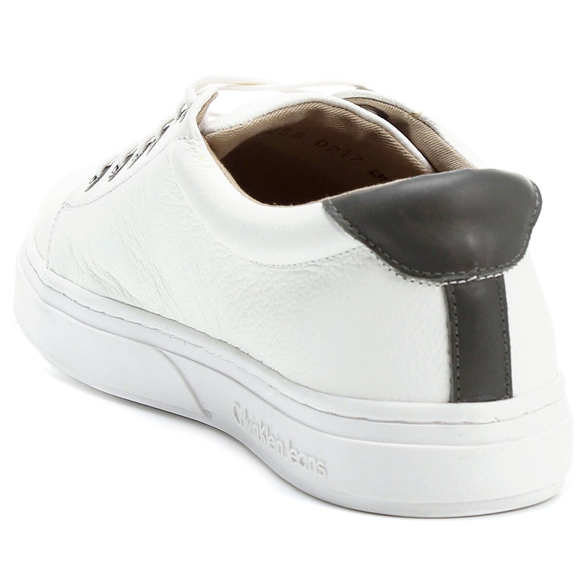 Sapatênis Couro Calvin Klein Baixo Masculino - Branco+Marrom | Netshoes