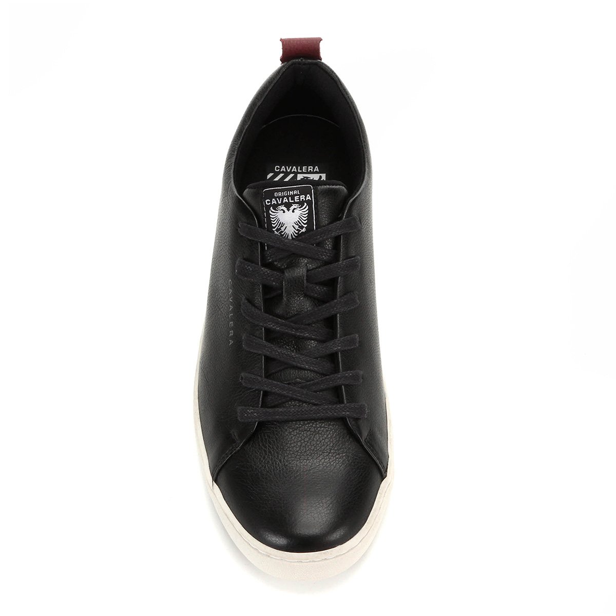 Sapatênis Couro Cavalera Frank Masculino - Preto+Vinho | Netshoes