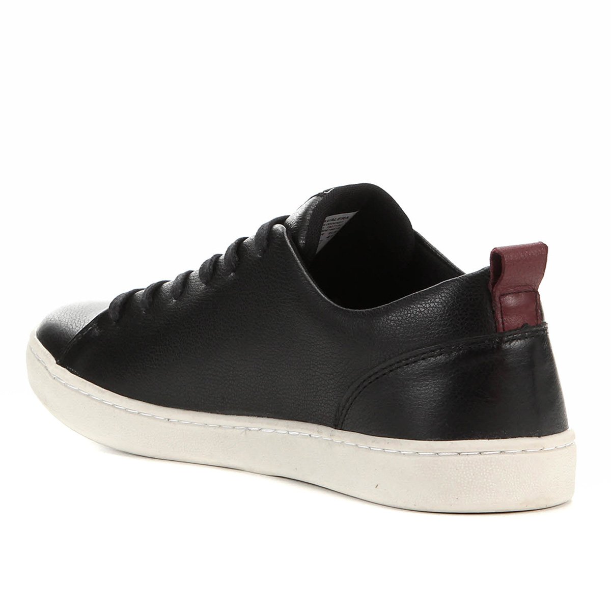 Sapatênis Couro Cavalera Frank Masculino - Preto+Vinho | Netshoes