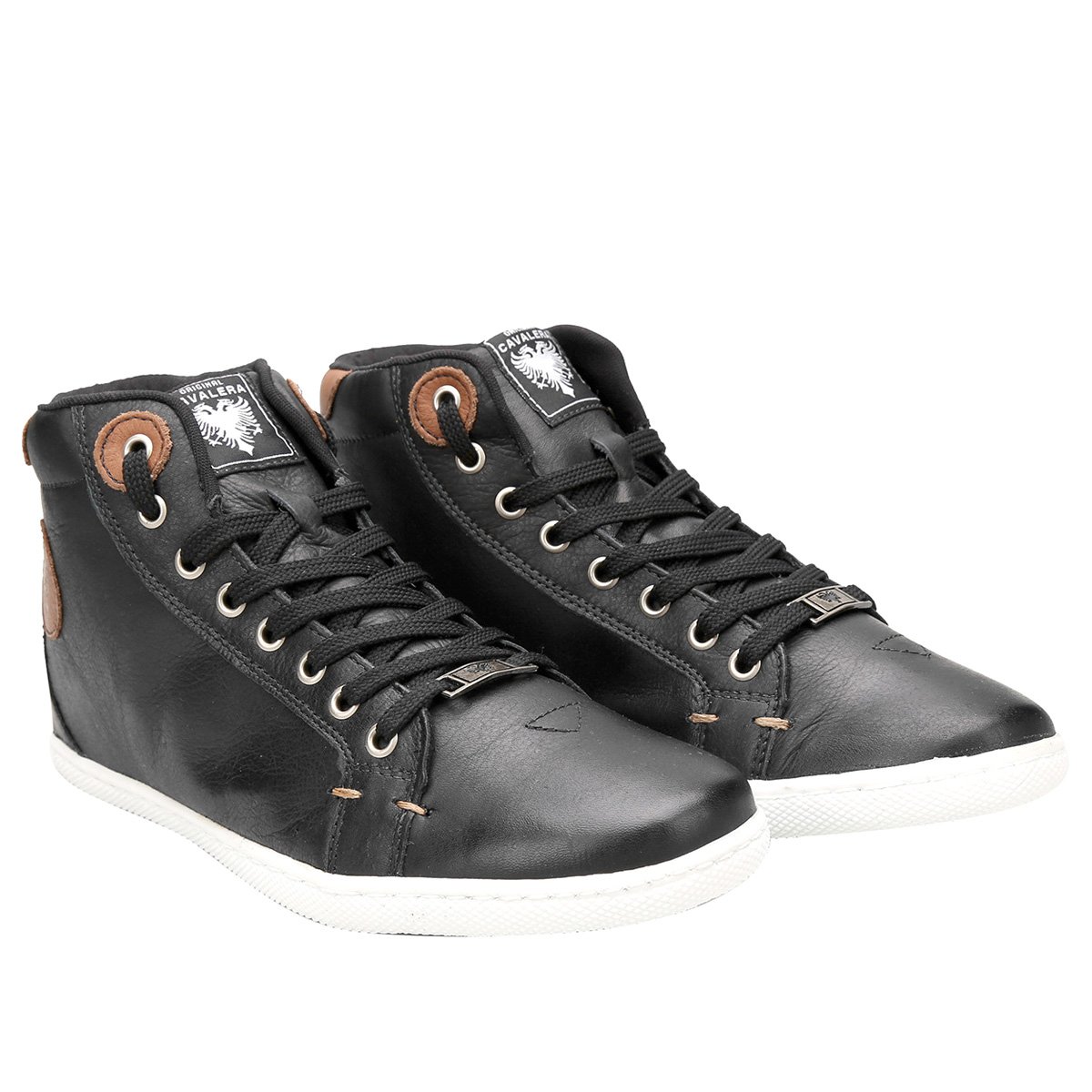 Sapatênis Couro Cavalera Sam Masculino - Preto | Netshoes