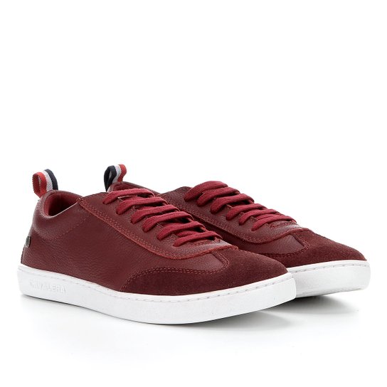 Sapatênis Couro Cavalera Tom Masculino - Vinho Menor preço em Sapatênis Couro Cavalera Tom Masculino - Vinho