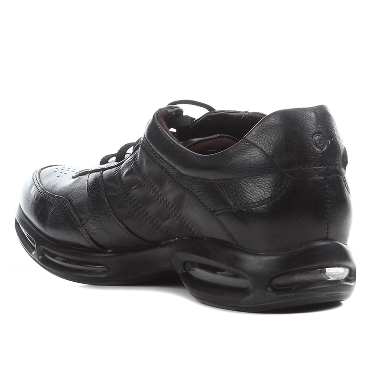 Sapatênis Couro Democrata Air Full Masculino - Preto | Netshoes