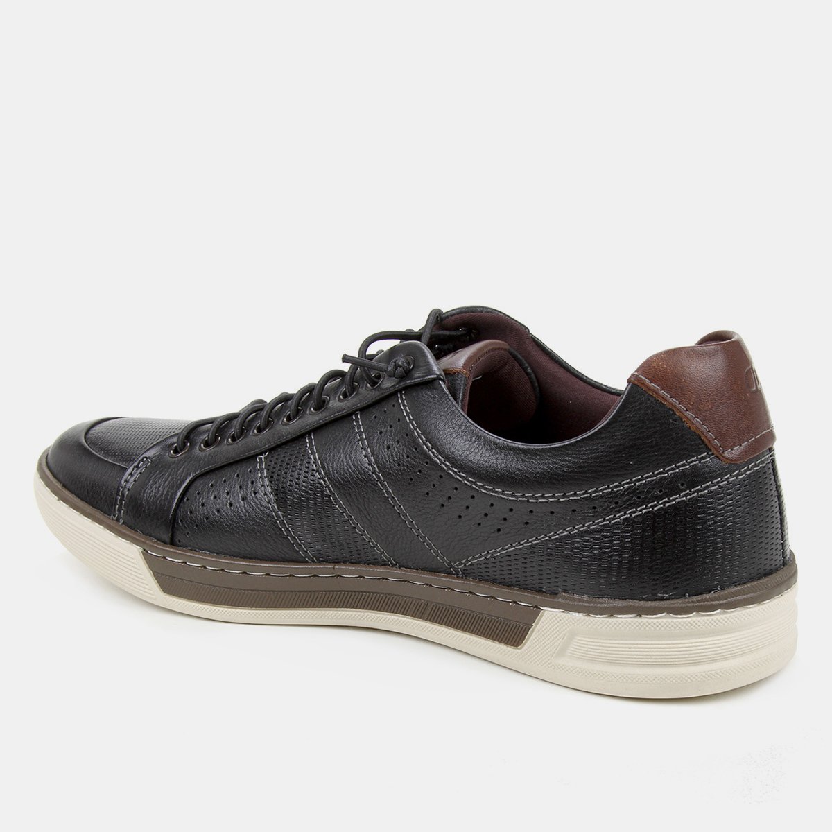 Sapatênis Couro Democrata Blend Masculino - Preto | Netshoes