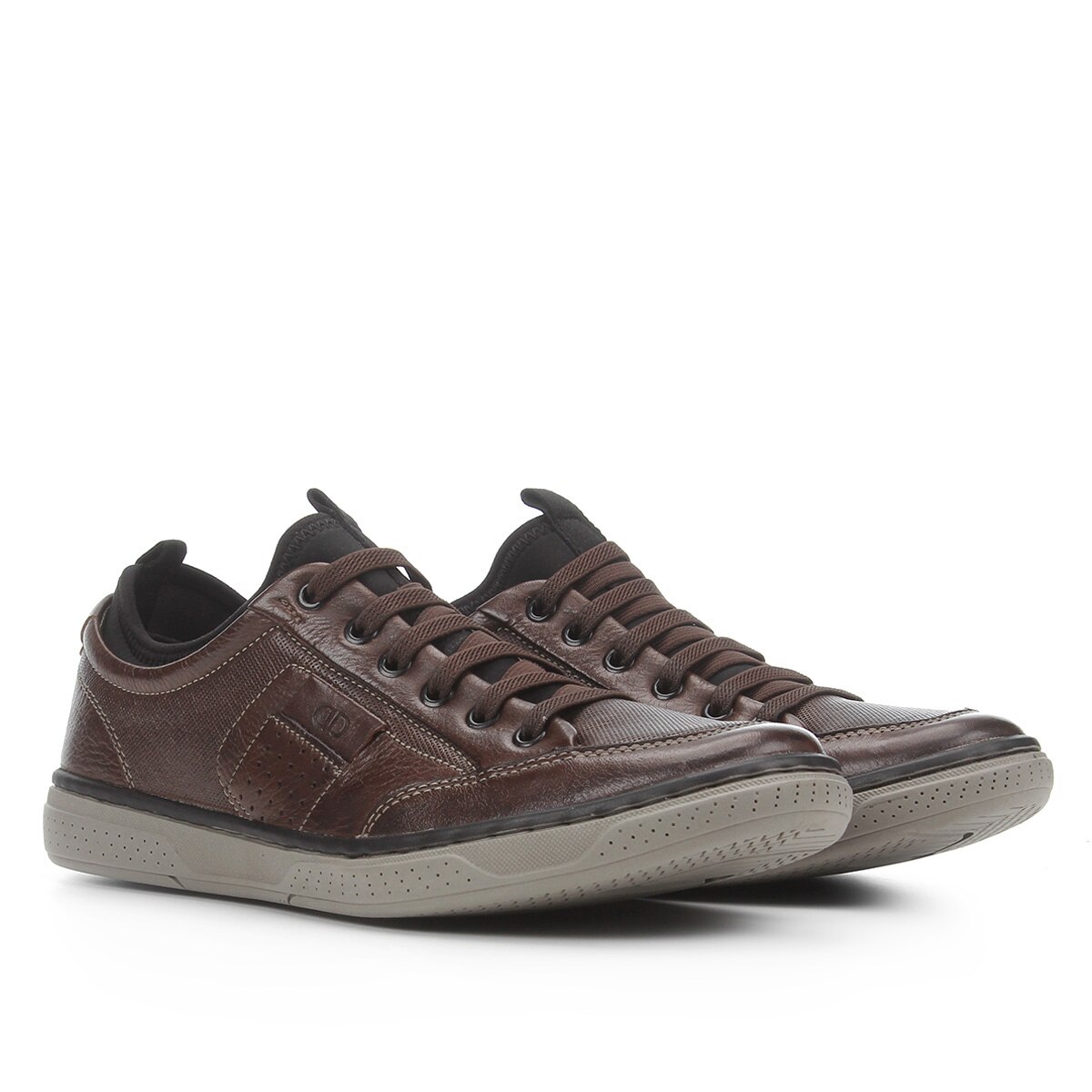 Sapatênis Couro Democrata Board Masculino - Café | Netshoes