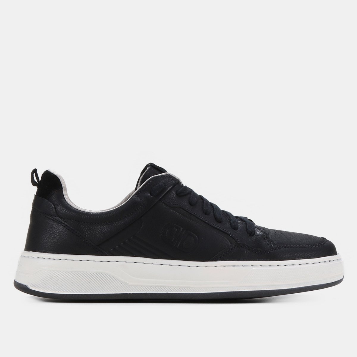 Sapatênis Couro Democrata Bold Masculino - Preto | Netshoes