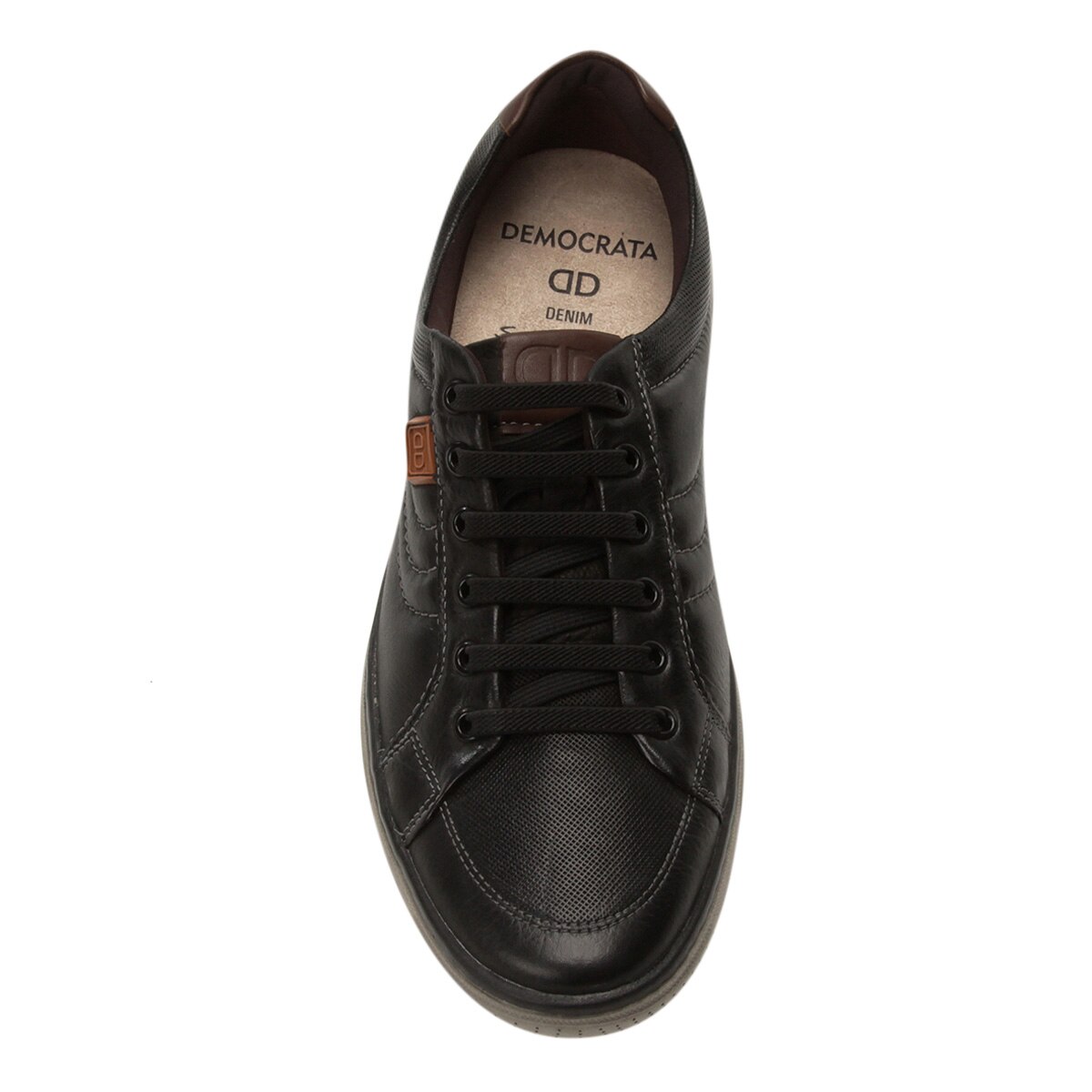 Sapatênis Couro Democrata Denim Board Masculino - Preto+Marrom | Netshoes