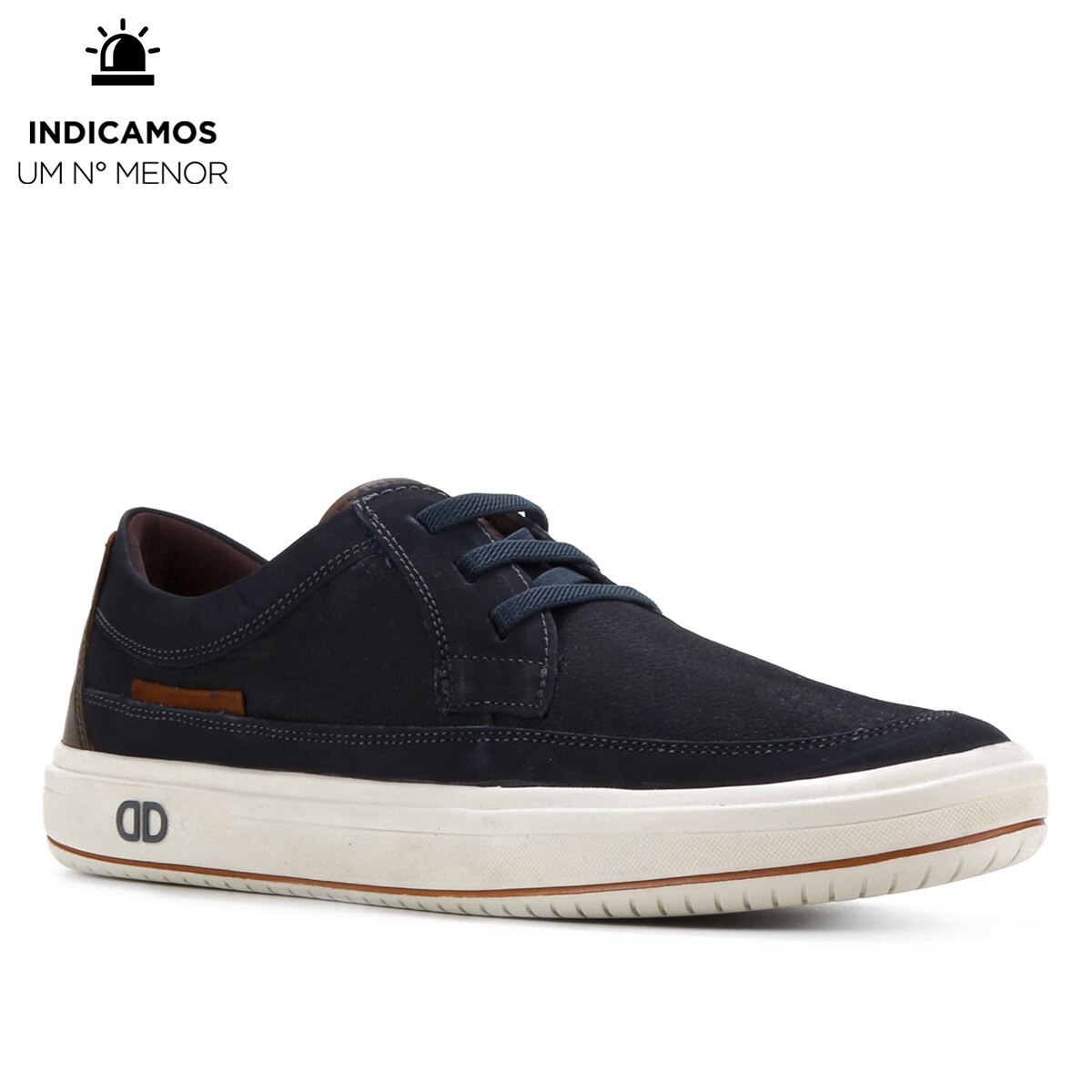 Sapatênis Couro Democrata Go Masculino - Marrom+Marinho | Netshoes