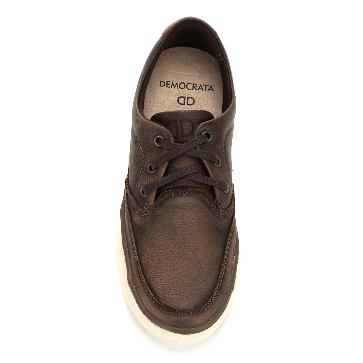 Sapatênis Couro Democrata Hit Masculino - Café | Netshoes