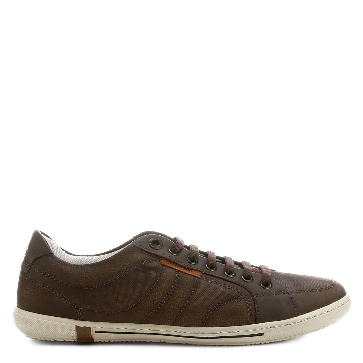 Sapatênis Couro Democrata Lucky Masculino - Café | Netshoes