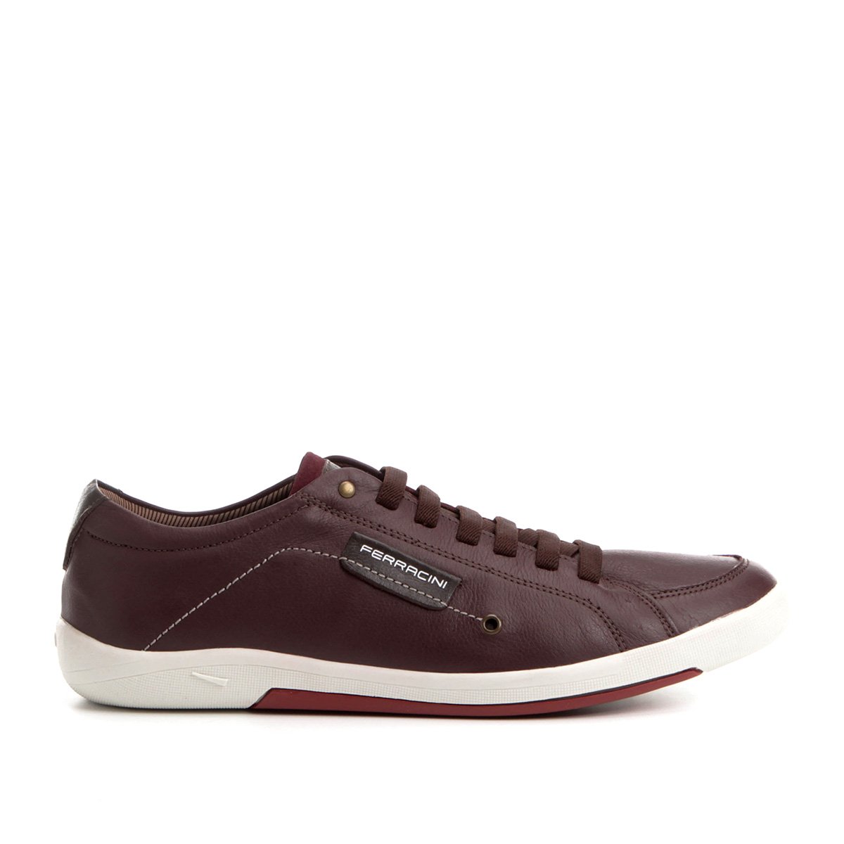 Sapatênis Couro Ferracini Infinit Masculino - Vinho | Netshoes