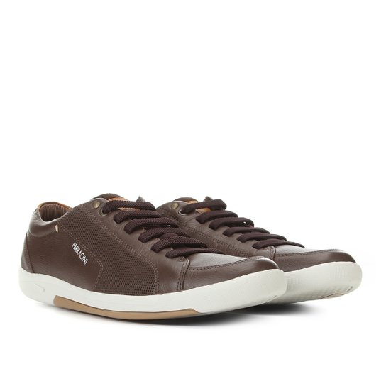 Sapatênis Couro Ferracini Infinity Masculino - Marrom Menor preço em Sapatênis Couro Ferracini Infinity Masculino - Marrom