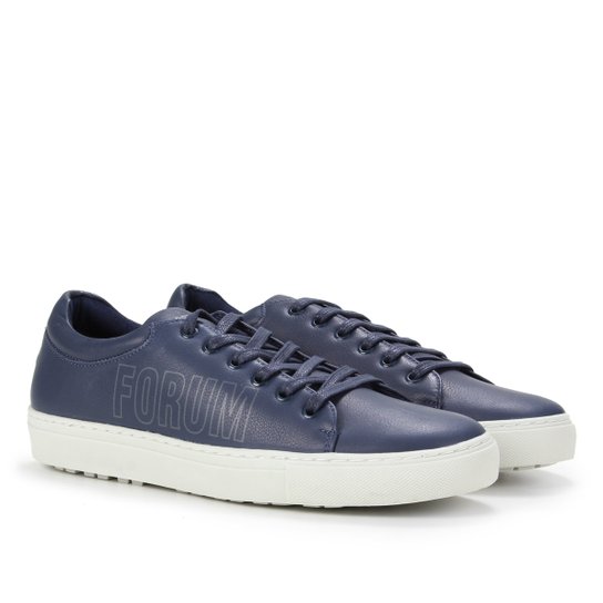 Sapatênis Couro Forum Logo Lateral Masculino - Marinho Menor preço em Sapatênis Couro Forum Logo Lateral Masculino - Marinho