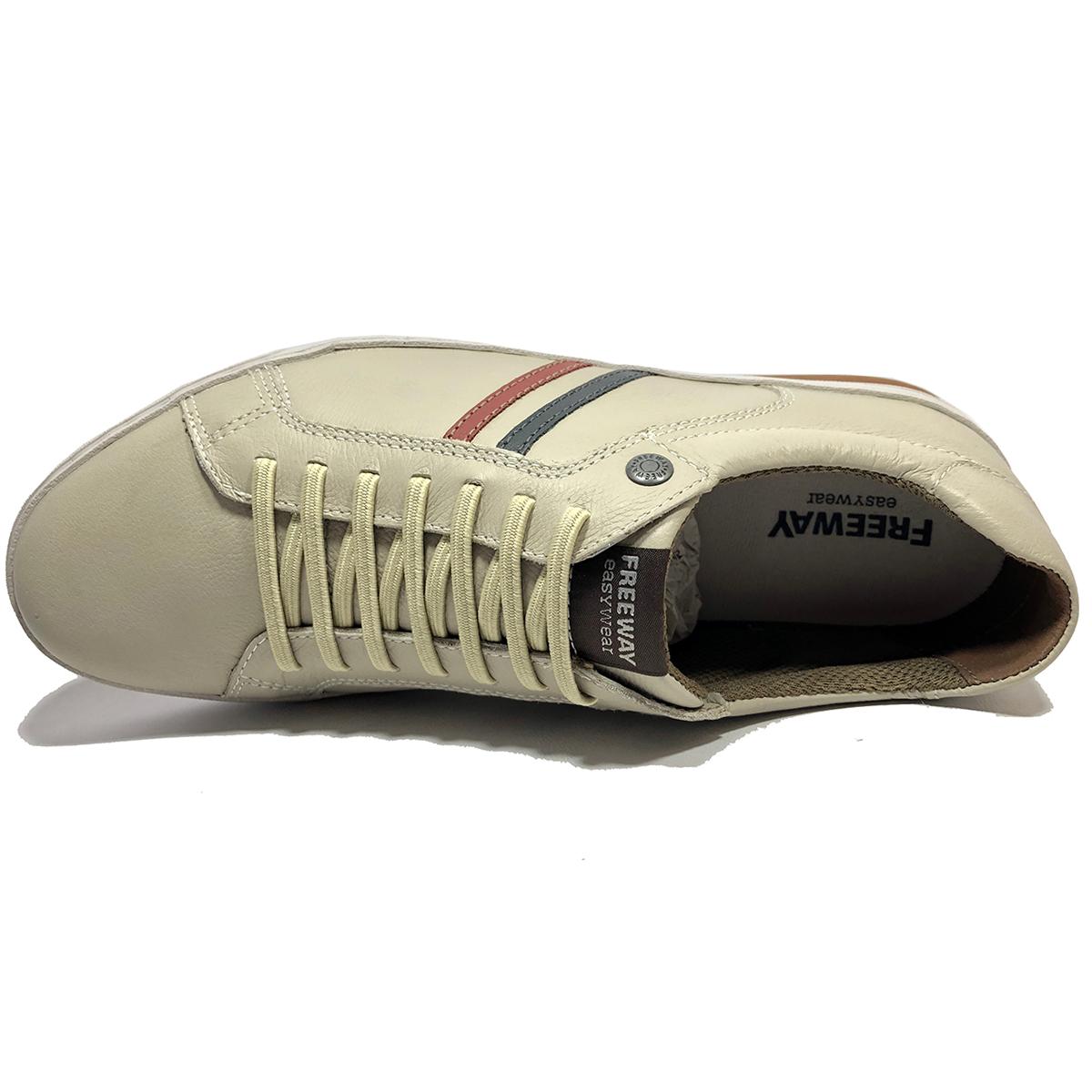 Sapatênis Couro Freeway Flet Masculino - Bege | Netshoes