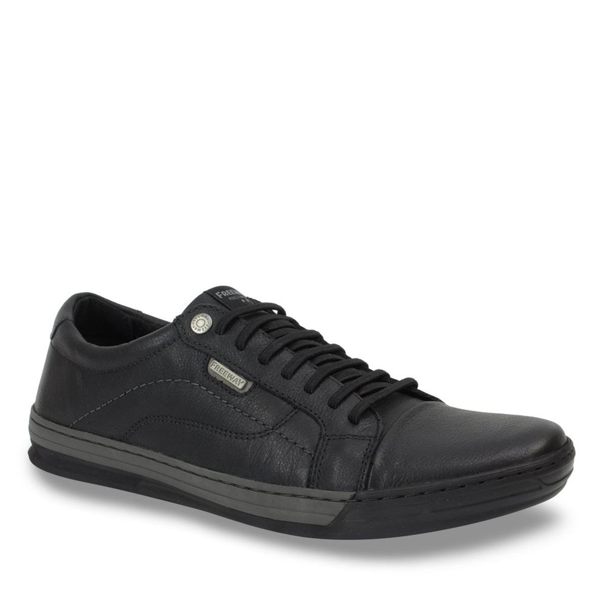 Sapatênis Couro Freeway Odin Masculino - Preto | Netshoes