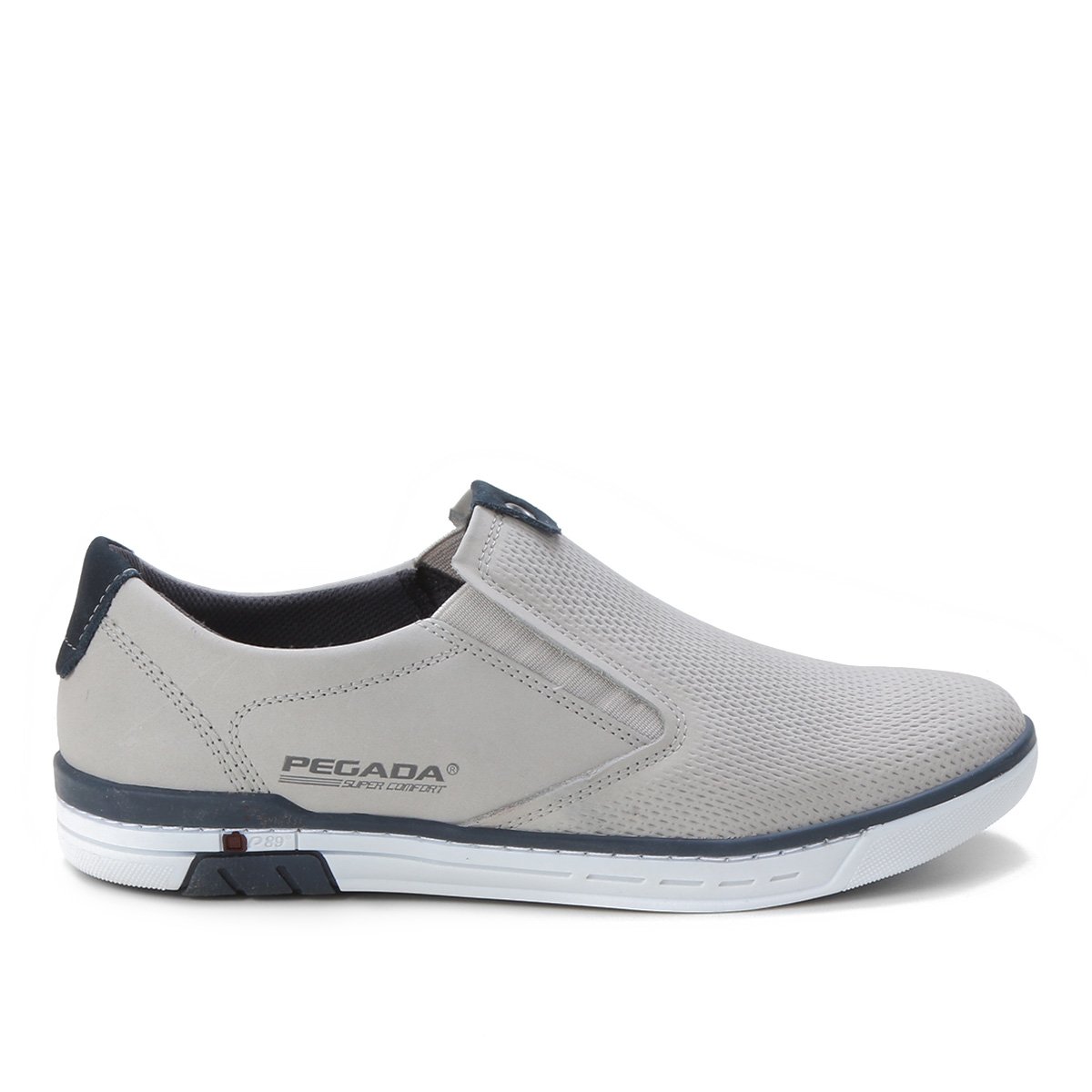 Sapatênis Couro Pegada Basic Masculino - Gelo+Azul | Netshoes