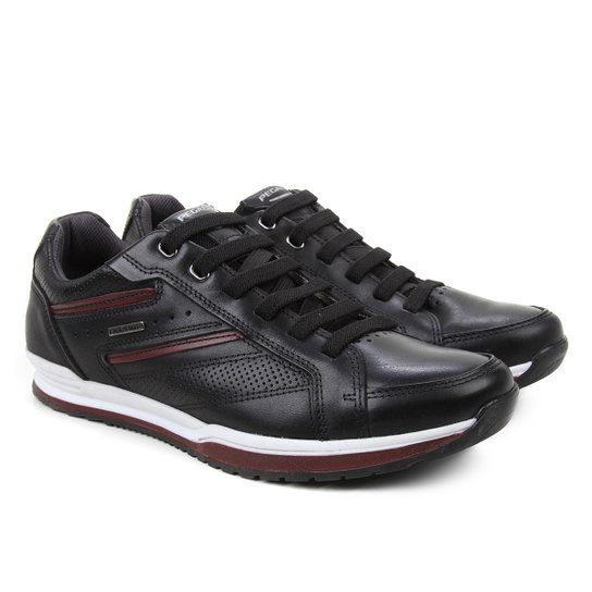 Sapatênis Couro Pegada Básico com Perfuros Masculino - Preto Menor preço em Sapatênis Couro Pegada Básico com Perfuros Masculino - Preto